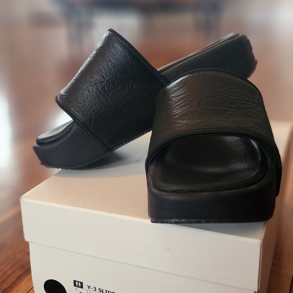 adidas Originals Black Leather Slide Sandals